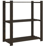 Vidaxl Storage Rack 3 capas 80x38x90 cm de pino sólido negro