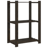 Vidaxl storage rack 3-layer 60x38x90 cm solid pine wood black