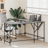 Vidaxl bureau 149x149x75 cm bewerkt hout grijs sonoma eikenkleurig