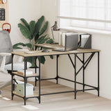 Vidaxl bureau 139x139x75 cm bewerkt hout sonoma eikenkleurig