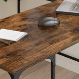Vidaxl bureau 139x139x75 cm bewerkt hout gerookt eikenkleurig