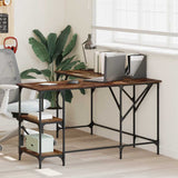 Vidaxl bureau 139x139x75 cm bewerkt hout gerookt eikenkleurig