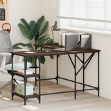 Vidaxl bureau 139x139x75 cm bewerkt hout bruin eikenkleur