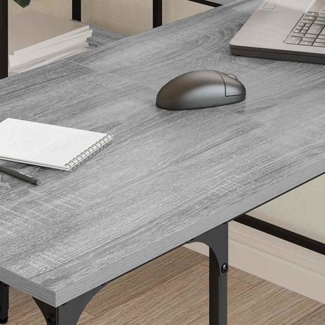 Vidaxl bureau 139x139x75 cm bewerkt hout grijs sonoma eikenkleurig