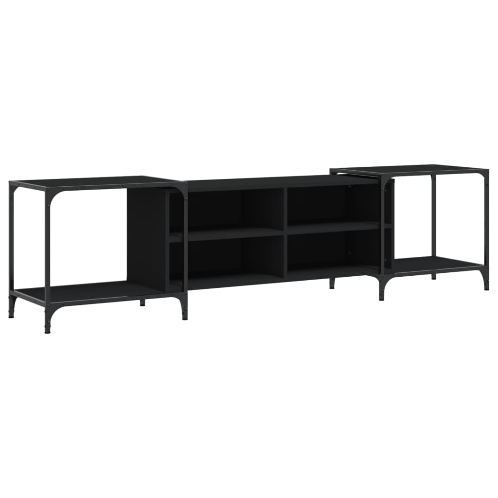 Vidaxl tv-meubel 203x37x50 cm bewerkt hout zwart