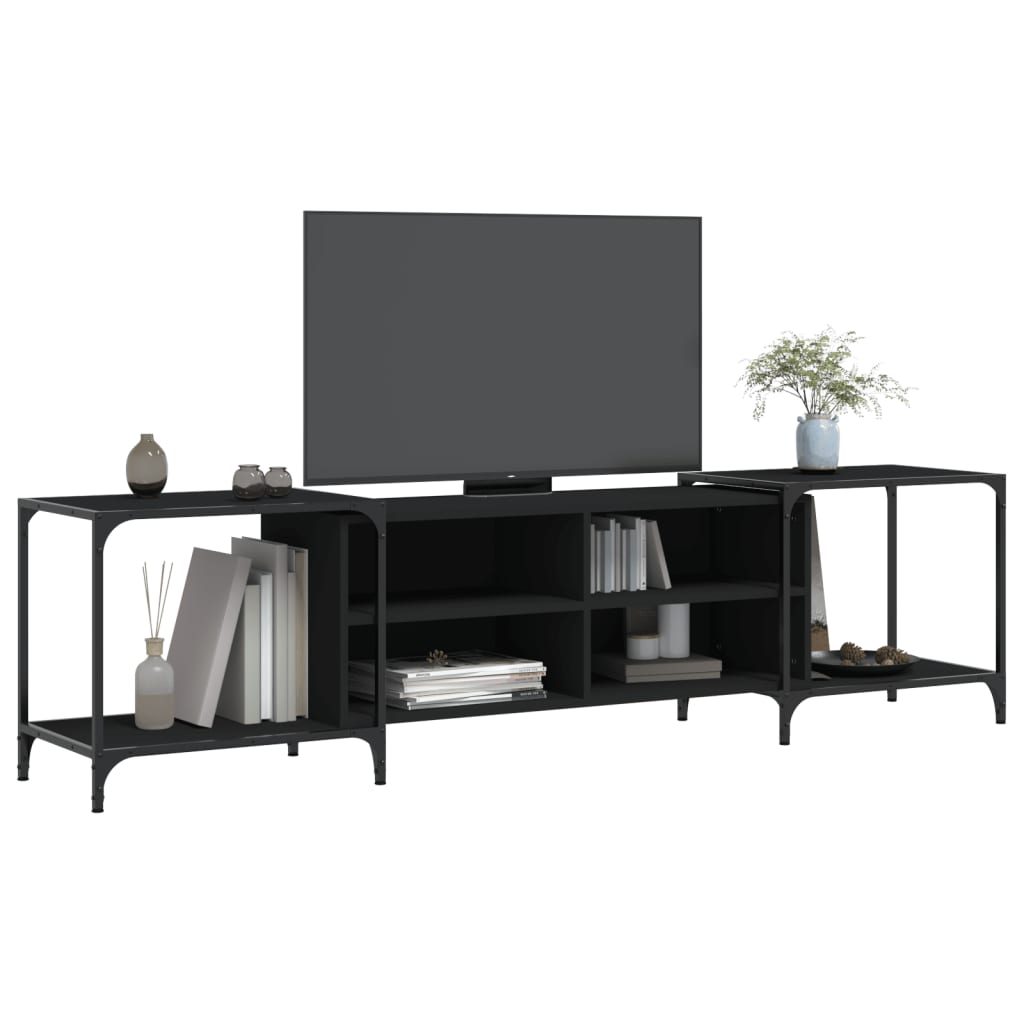 Vidaxl tv-meubel 203x37x50 cm bewerkt hout zwart