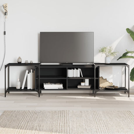 Vidaxl tv-meubel 203x37x50 cm bewerkt hout zwart