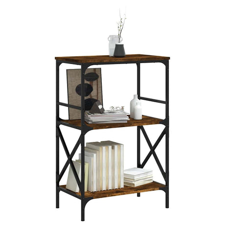 Vidaxl boekenkast 3-laags 59x35x90,5 cm bewerkt hout gerookt eiken