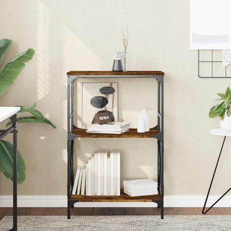 Vidaxl boekenkast 3-laags 59x35x90,5 cm bewerkt hout gerookt eiken