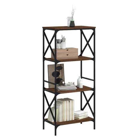Vidaxl boekenkast 4-laags 59x35x132 cm bewerkt hout bruin eikenkleur
