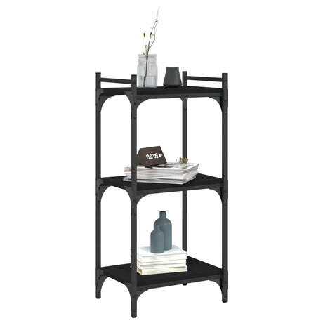 Vidaxl boekenkast 3-laags 40x30x86 cm bewerkt hout zwart