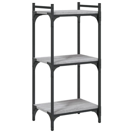 Vidaxl boekenkast 3-laags 40x30x86 cm bewerkt hout grijs sonoma