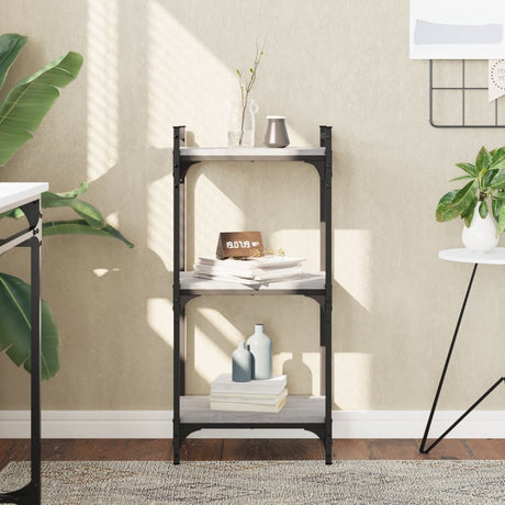 Vidaxl boekenkast 3-laags 40x30x86 cm bewerkt hout grijs sonoma
