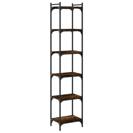 Vidaxl boekenkast 6-laags 40x30x188 cm bewerkt hout gerookt eikenkleur