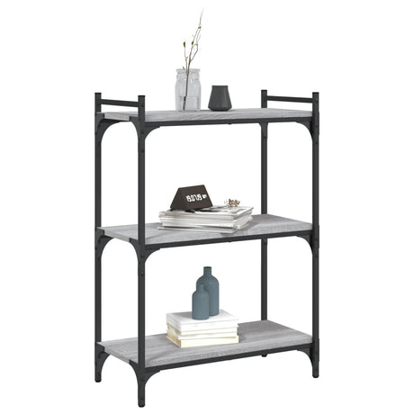 Vidaxl boekenkast 3-laags 60x30x86 cm bewerkt hout grijs sonoma eiken