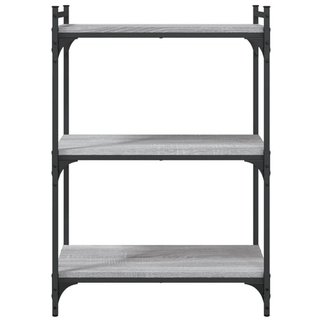 Vidaxl boekenkast 3-laags 60x30x86 cm bewerkt hout grijs sonoma eiken
