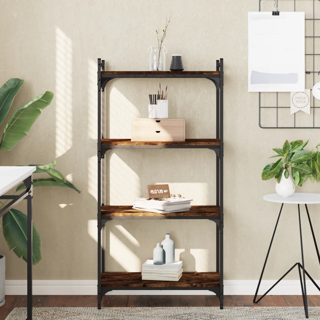 Vidaxl boekenkast 4-laags 60x30x120 cm bewerkt hout gerookt eikenkleur