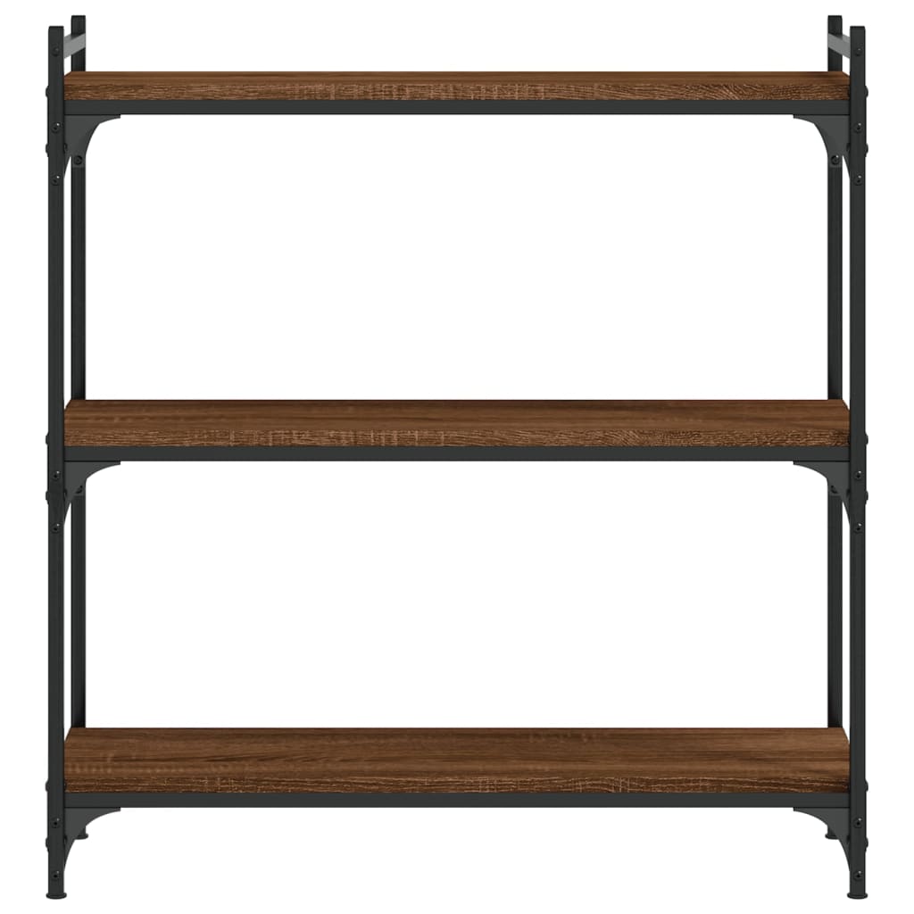 Vidaxl boekenkast 3-laags 80x30x86 cm bewerkt hout bruin eikenkleur