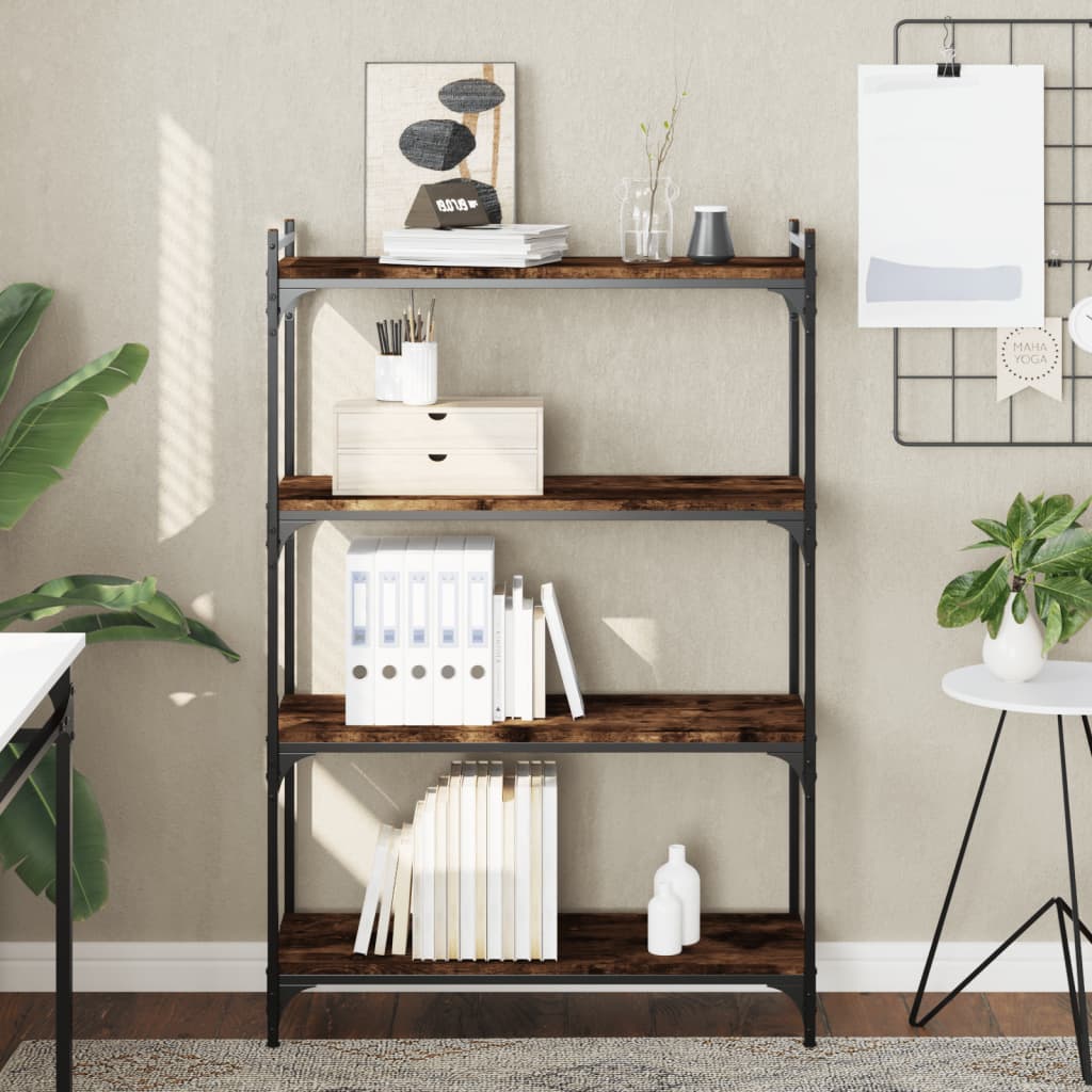 Vidaxl boekenkast 4-laags 80x30x120 cm bewerkt hout gerookt eikenkleur