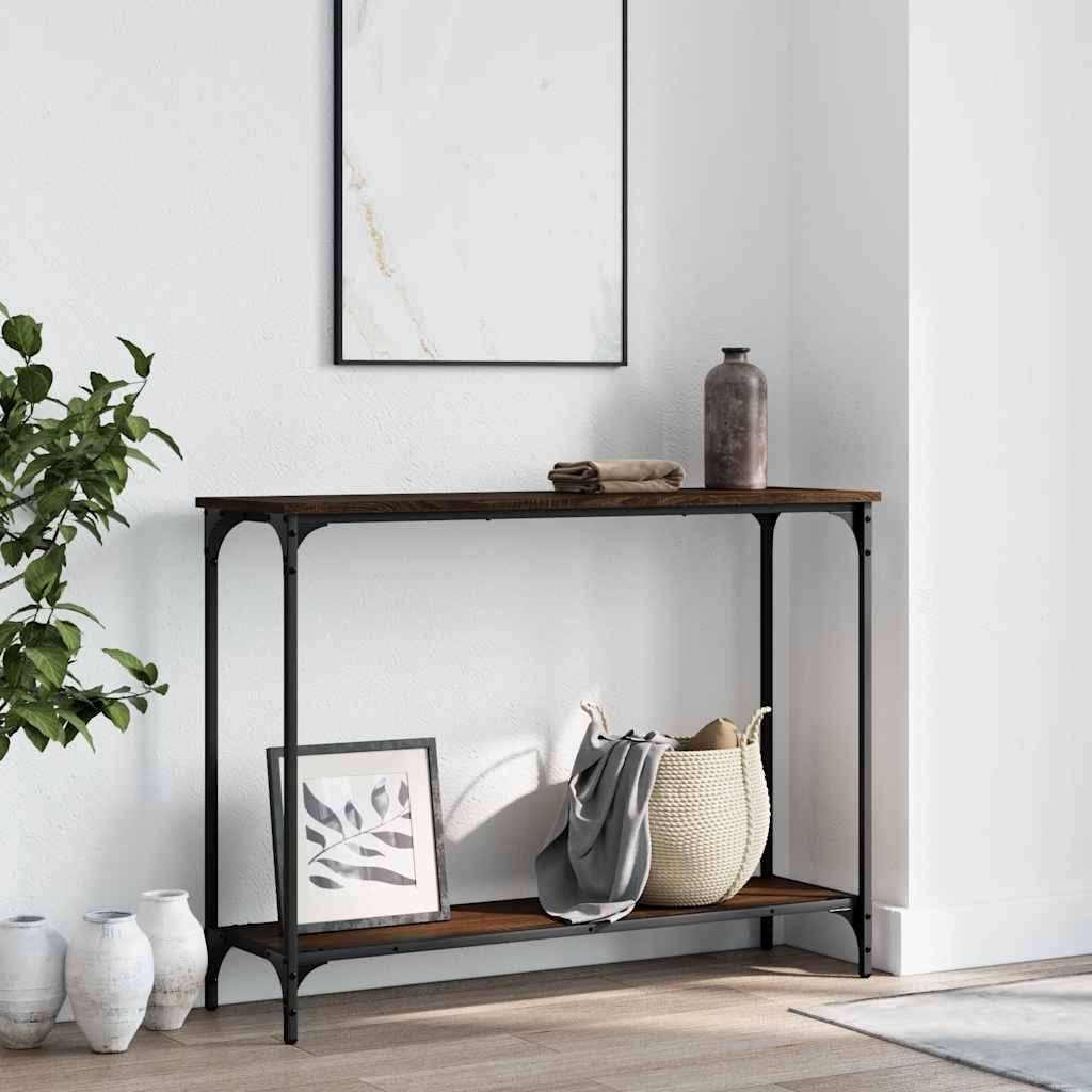 Vidaxl wandtafel 101x30,5x75 cm bewerkt hout bruin eikenkleur