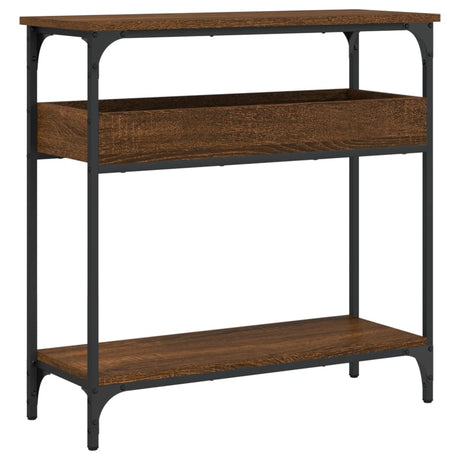 Vidaxl wandtafel met schap 75x29x75 cm bewerkt hout bruin eikenkleur