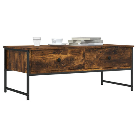 Vidaxl salontafel 101x49x39,5 cm bewerkt hout gerookt eikenkleurig