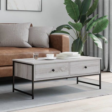 Vidaxl salontafel 101x49x39,5 cm bewerkt hout grijs sonoma eikenkleur