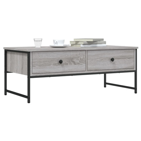 Vidaxl salontafel 101x49x39,5 cm bewerkt hout grijs sonoma eikenkleur