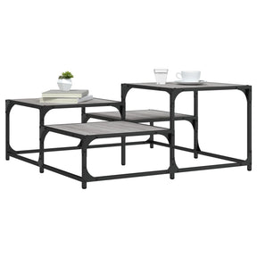 Vidaxl salontafel 87,5x87,5x40 cm bewerkt hout grijs sonoma eikenkleur