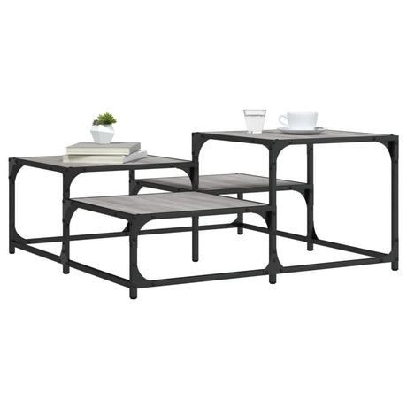 Vidaxl salontafel 87,5x87,5x40 cm bewerkt hout grijs sonoma eikenkleur