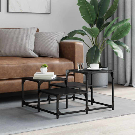 Vidaxl salontafel 68x68x40 cm bewerkt hout zwart