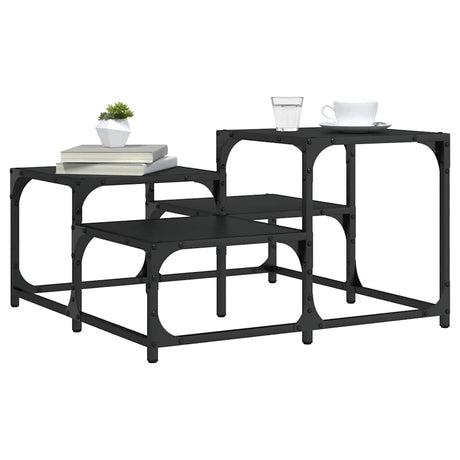 Vidaxl salontafel 68x68x40 cm bewerkt hout zwart