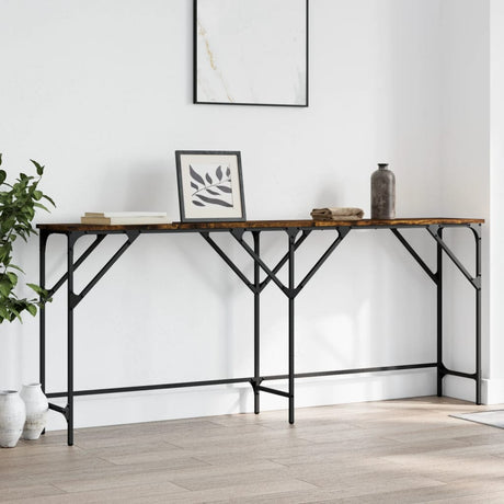 Vidaxl wandtafel 180x29x75 cm bewerkt hout gerookt eikenkleurig