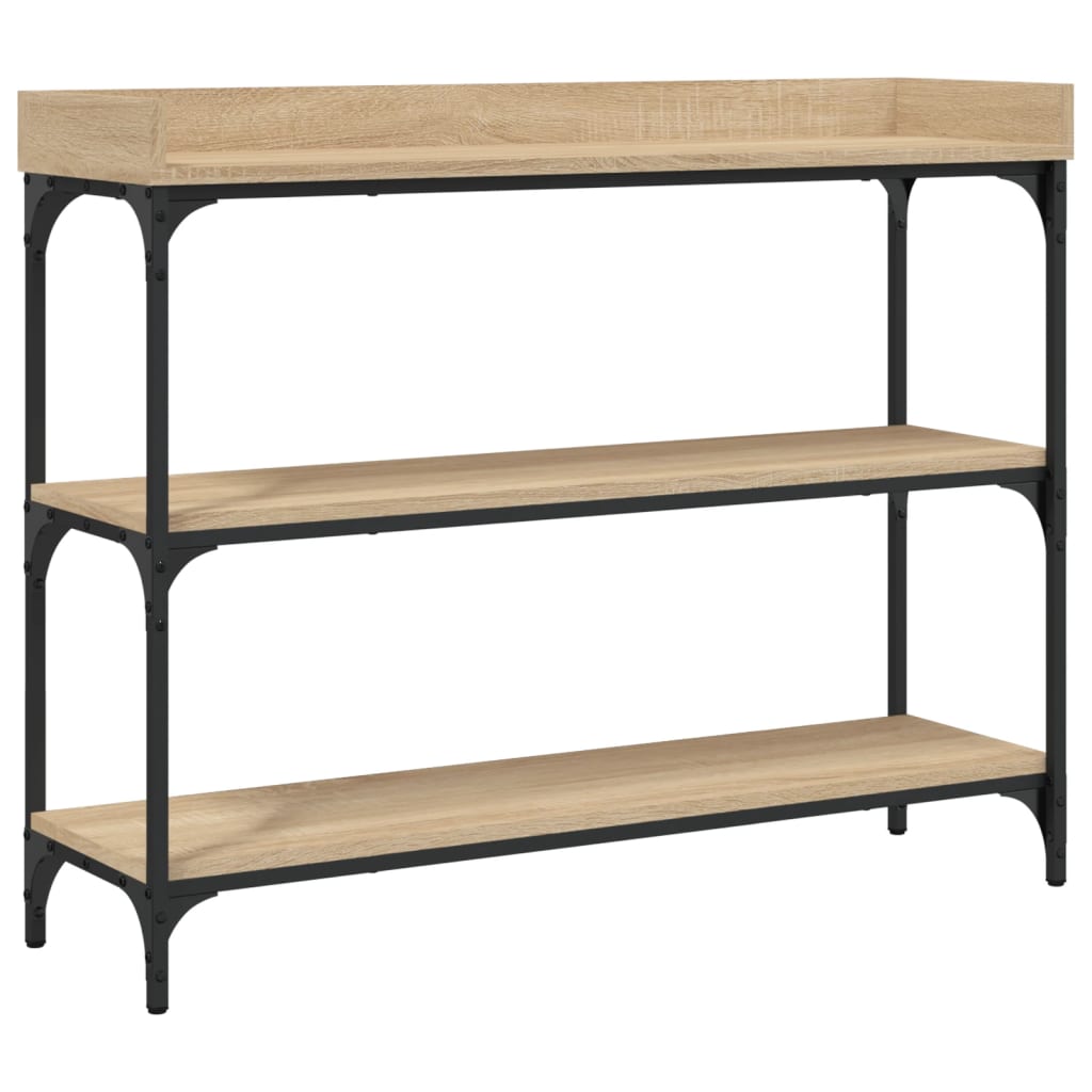 Vidaxl wandtafel met schappen 100x30x80 cm sonoma eikenkleurig