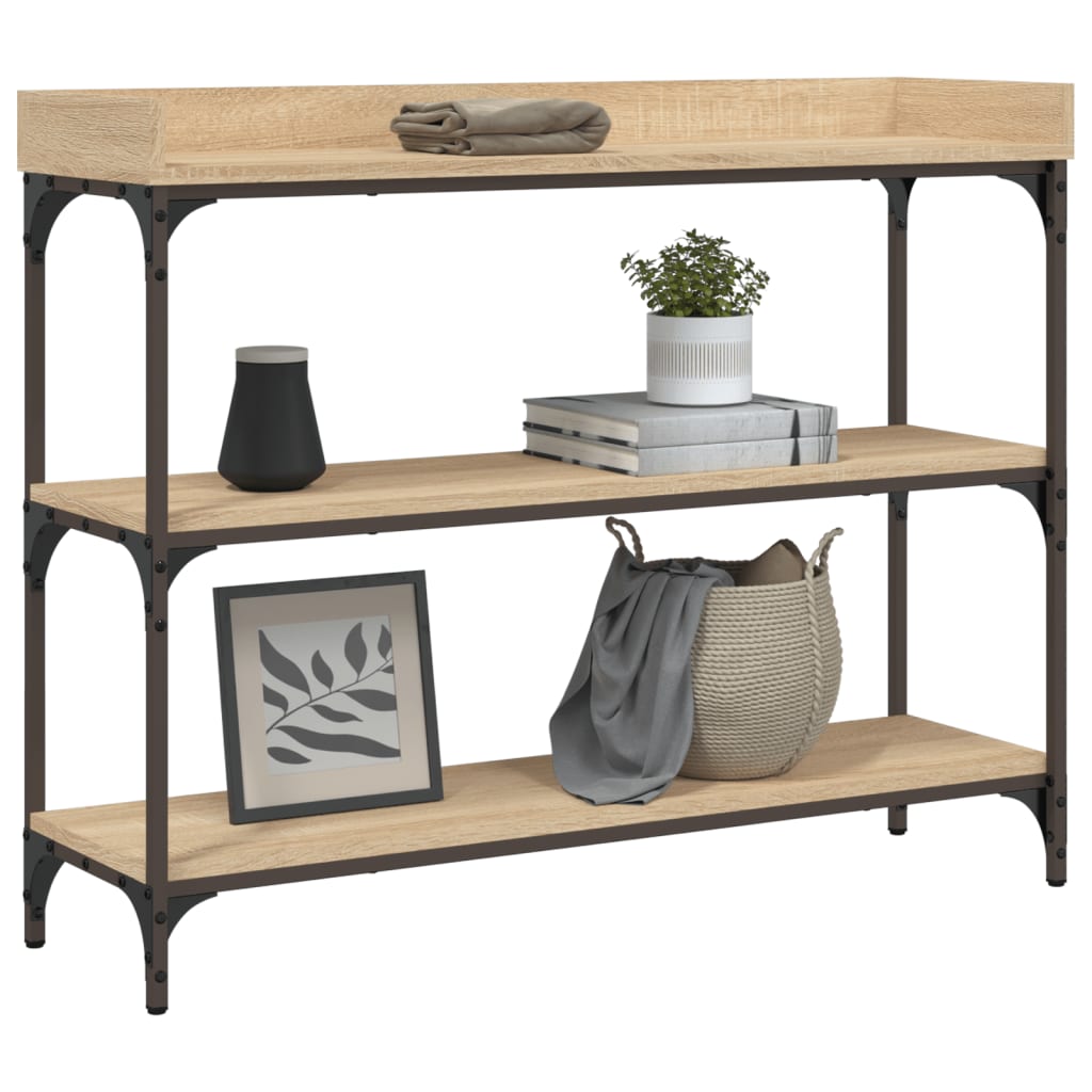 Vidaxl wandtafel met schappen 100x30x80 cm sonoma eikenkleurig