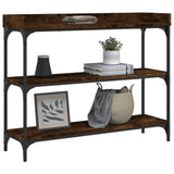 Vidaxl wandtafel met schappen 100x30x80 cm gerookt eikenkleurig