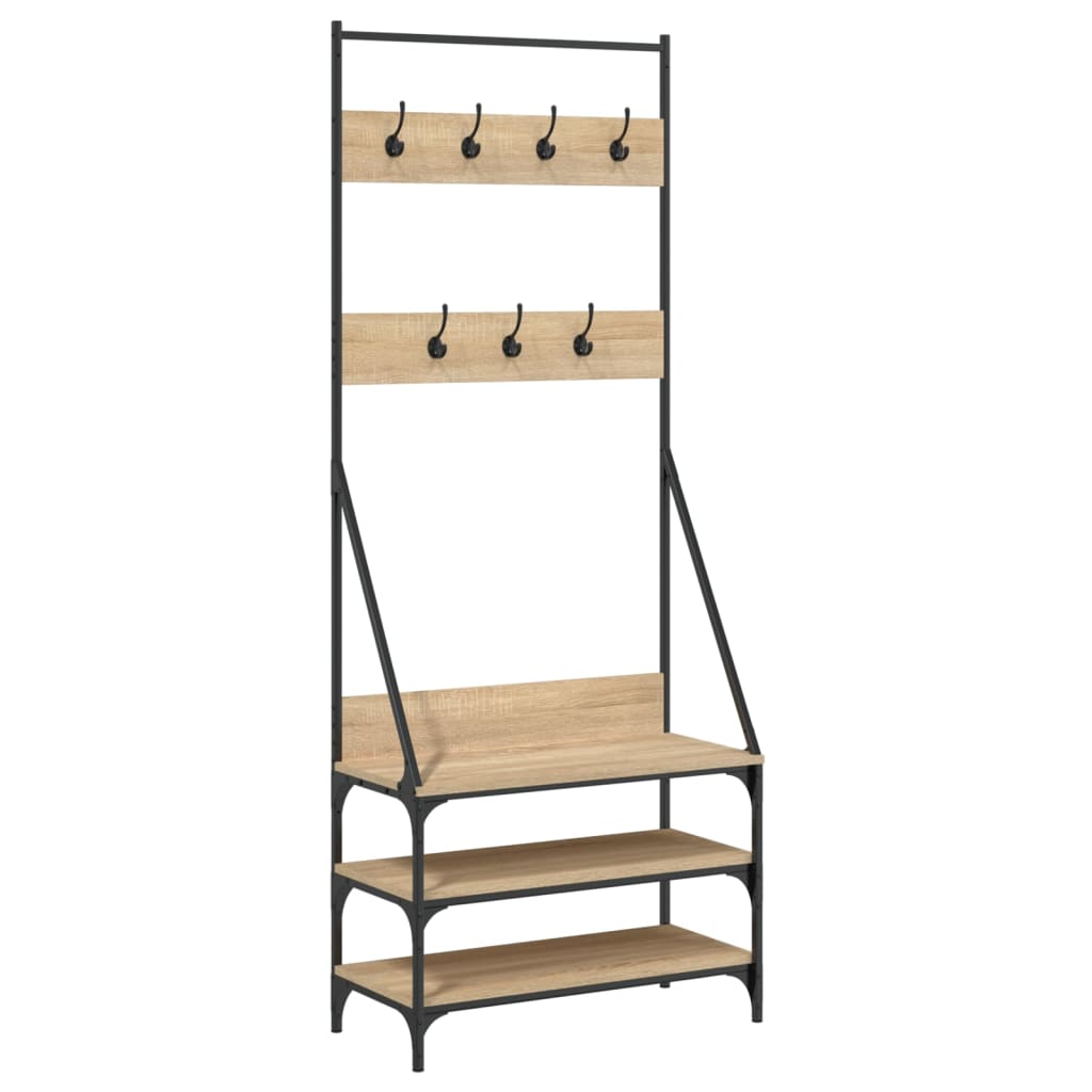 Vidaxl Clothing rack with shoe rack 72x34x184 cm Sonoma oak colored