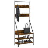 Rack de vêtements Vidaxl avec porte-chaussures 72x34x184 cm de chêne fumé coloré