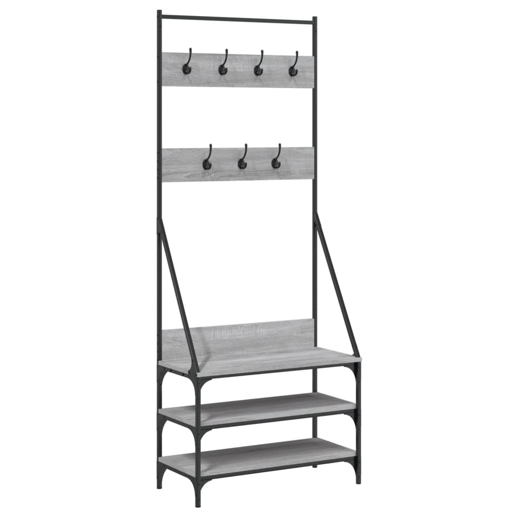 Vidaxl Clothing rack with shoe rack 72x34x184 cm gray Sonoma oak color