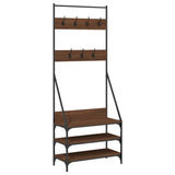 Rack de vêtements Vidaxl avec porte-chaussures 72x34x184 cm Couleur de chêne marron