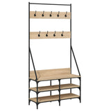 Vidaxl Kleedung Rack mat Schong Rack 90x34x18 cm Sonoma Oakfaarf