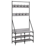 Rack de vêtements Vidaxl avec porte-chaussures 90x34x184 cm gris sonoma chêne couleur