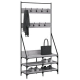 Rack de vêtements Vidaxl avec porte-chaussures 90x34x184 cm gris sonoma chêne couleur