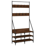 Vidaxl clothes rack with shoe rack 90x34x184 cm brown oak color