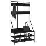 Vidaxl Relling Rack con un estante de zapato 100x40x184 cm negro