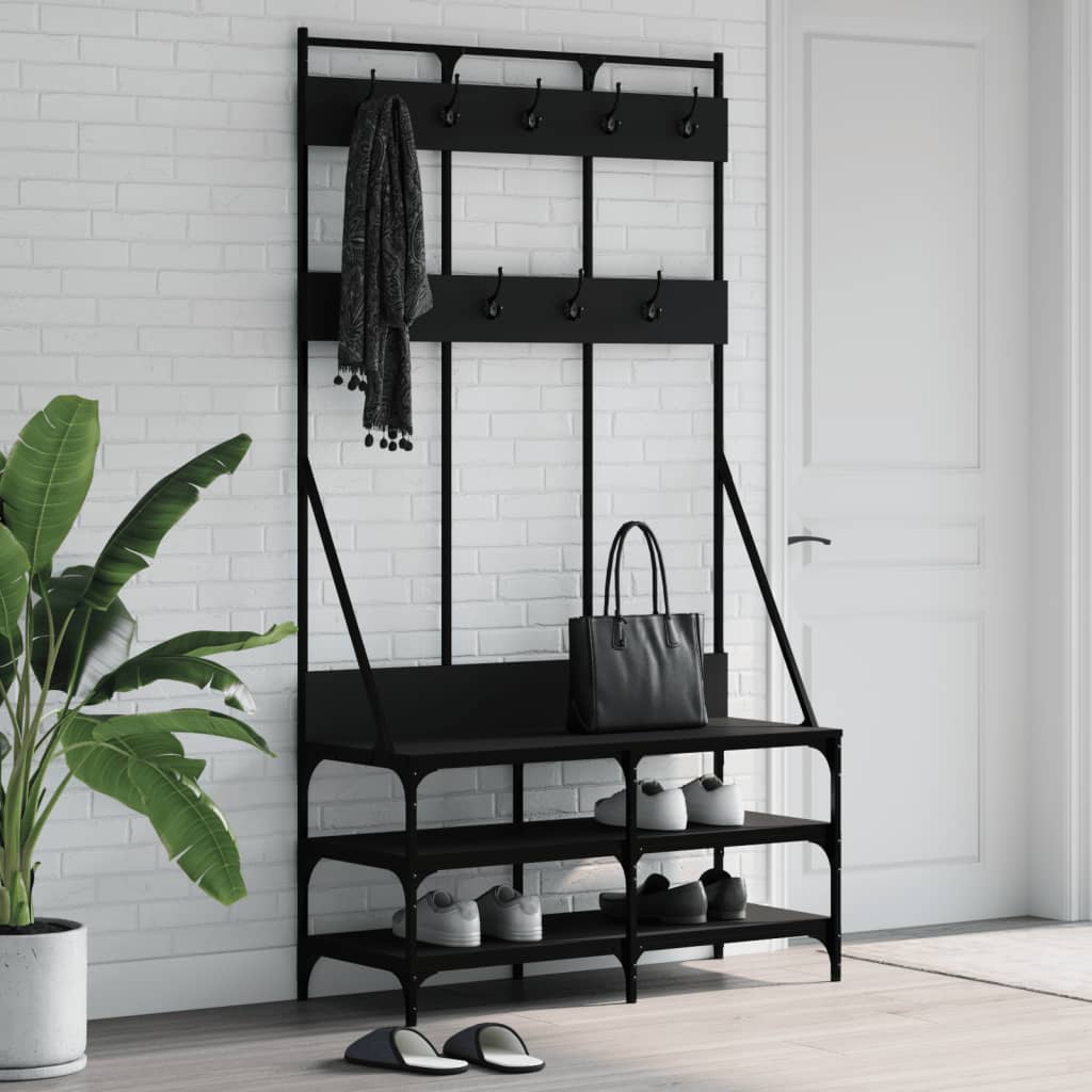 Vidaxl Clothing rack with shoe rack 100x40x184 cm Black