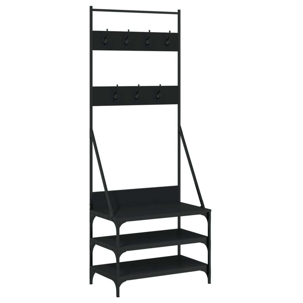 Vidaxl Relling Rack con un estante de zapato 70x40x184 cm negro