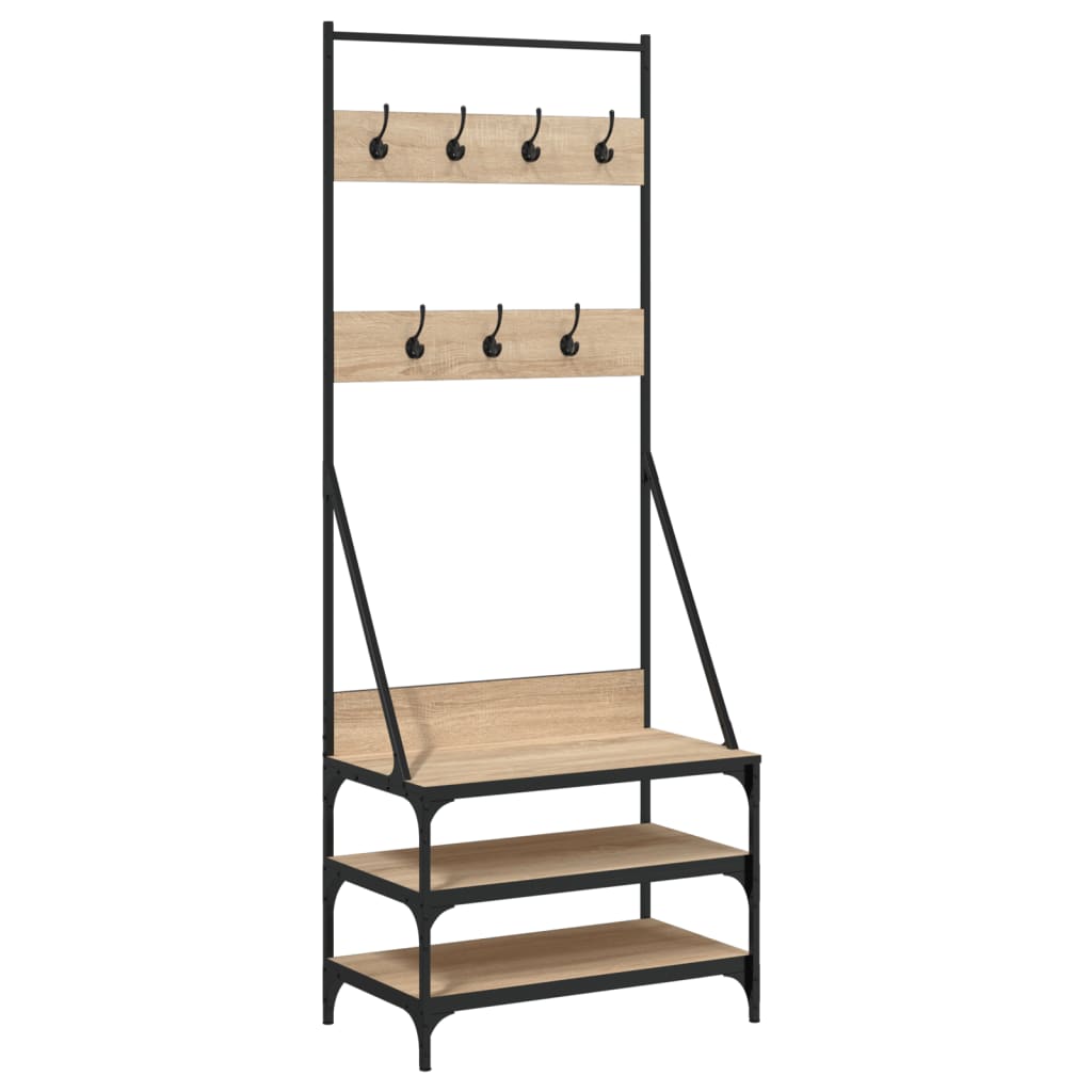 Vidaxl Clothing rack with shoe rack 70x40x184 cm Sonoma oak colored