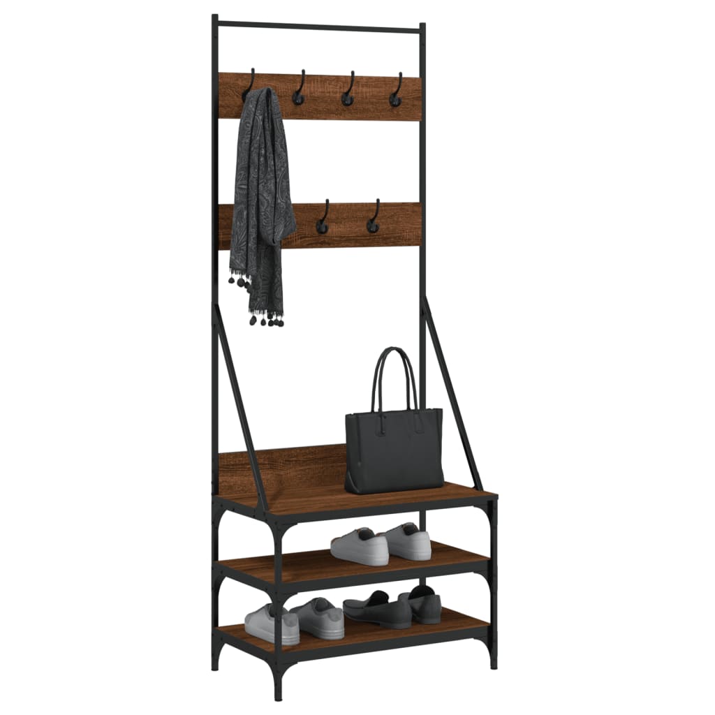 Vidaxl Clothing rack with shoe rack 70x40x184 cm brown oak color