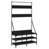 Vidaxl kledingrek met schoenenrek 100x40x184 cm zwart